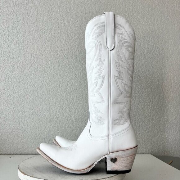 Lane MEGAN MORONEY Smokeshow Womens Cowboy Boots  White Western Cowgirl Tall - Picture 4 of 5